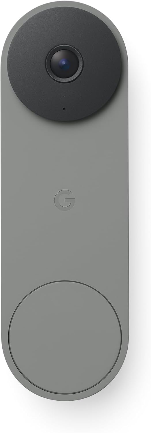 Google Nest Doorbell (Wired, 3rd Gen) – 2K Video and Gemini, Live View, Night Vision, 2-Way Audio – Works with Google Home – 2025 Model – Snow
