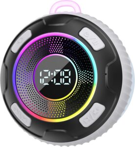 Hupoaf Bluetooth Speaker with LED Light with Stereo IPX7 Waterproof S5L2