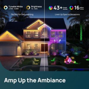 Linkind Smart Solar Spot Lights Outdoor SL5C, Solar Lights Outdoor Spotlight Color Changing APP/Voice Control Landscape Lighting, IP67 Halloween Decorations for Yard, Garden, Pathway(2 Pack)