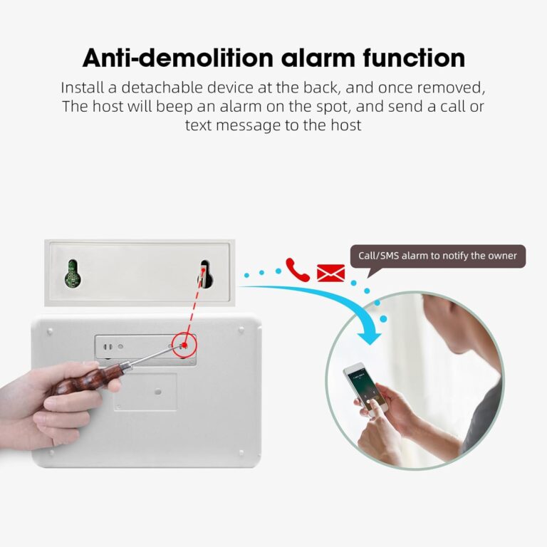 LWOHSI Wireless Home Alarm System with Touch Screen,Smart Home Security System,DIY Door/Window Alarms,Motion Detector,4G Phone Call/SMS/App Instant Alerts,Work with Alexa For House and The Kids Safety