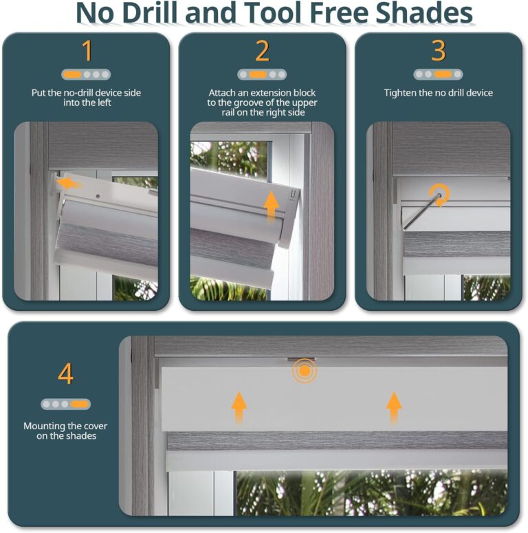 Motorized Blinds No Drill Automatic Blinds for Windows Cordless Roller Shades Electric Blinds with Remote Control Smart Blinds (Grey, 34.5 x 72)