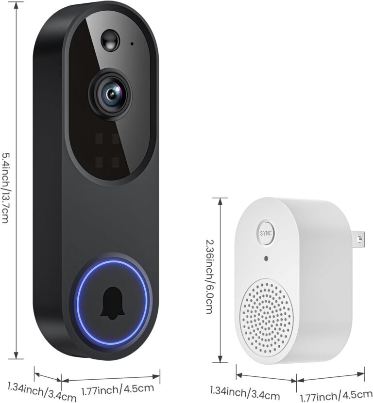 Smart Video Doorbell Camera with AI Motion Detection, Night Vision, Cloud Storage, 2 Way Audio, Battery Powered, 2.4GHz Wi-Fi Only
