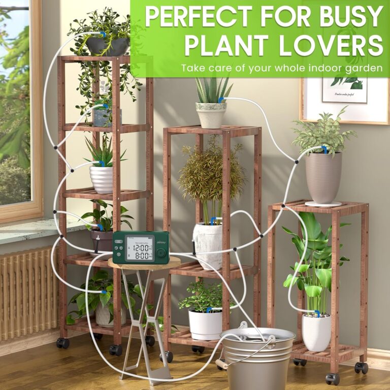 Solar Powered Dual Pump Drip Irrigation Kit for Outdoor Indoor Plants, 2-Zone Smart Self-Watering System with USB Charging, Automatic Plant Waterer for Garden Patio Balcony Vacation