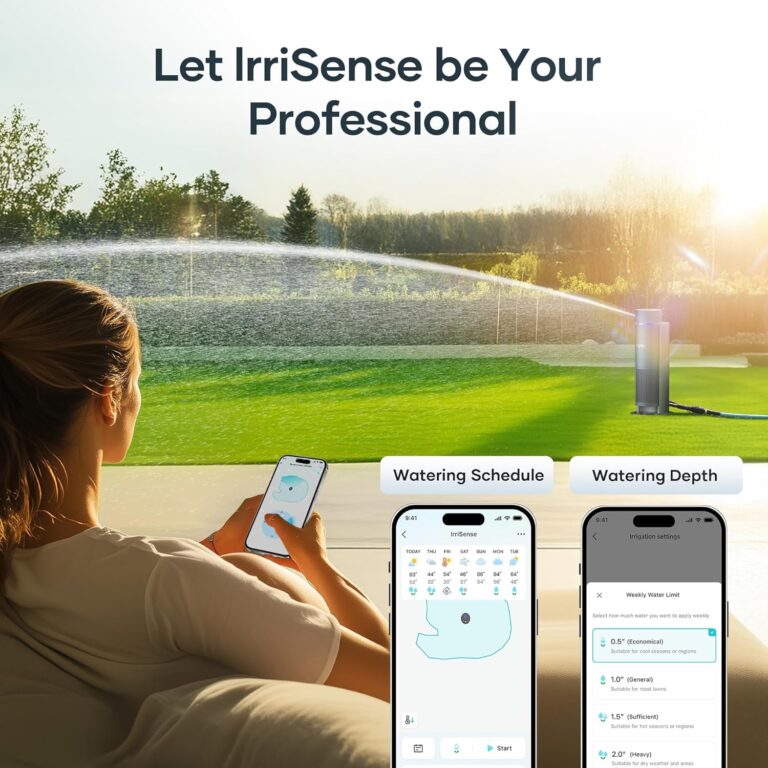 AIPER IrriSense Smart Sprinkler Irrigation System, App-Controlled, Custom Watering Map & Schedule, DIY Install, Covers up to 4,800 sq.ft., Weather Adaptive & Water-Saving, Gray