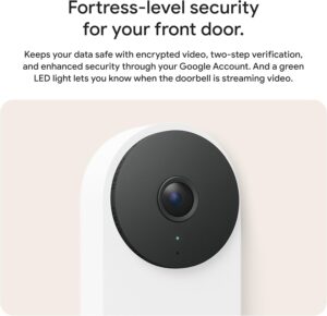 Google Nest Doorbell (Wired, 3rd Gen) – 2K Video and Gemini, Live View, Night Vision, 2-Way Audio – Works with Google Home – 2025 Model – Hazel