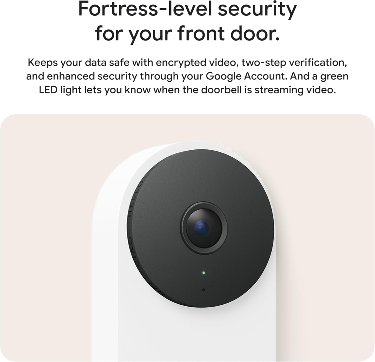 Google Nest Doorbell (Wired, 3rd Gen) – 2K Video and Gemini, Live View, Night Vision, 2-Way Audio – Works with Google Home – 2025 Model – Hazel