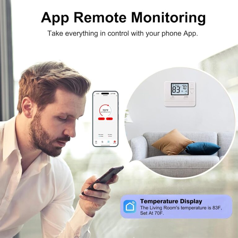 Heagstat WiFi Thermostats for Home Single-Stage 1Heat/ 1Cool, APP Remote Control, 7-Day or 0-Day Programmable. (C-Wire Required)
