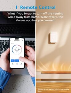 meross Matter Smart Thermostat for Electric Baseboard Heater, Works with Alexa, HomeKit, Google, SmartThings, Programmable WiFi Thermostat for House, Energy Saving, App & Voice Control for Smart Home
