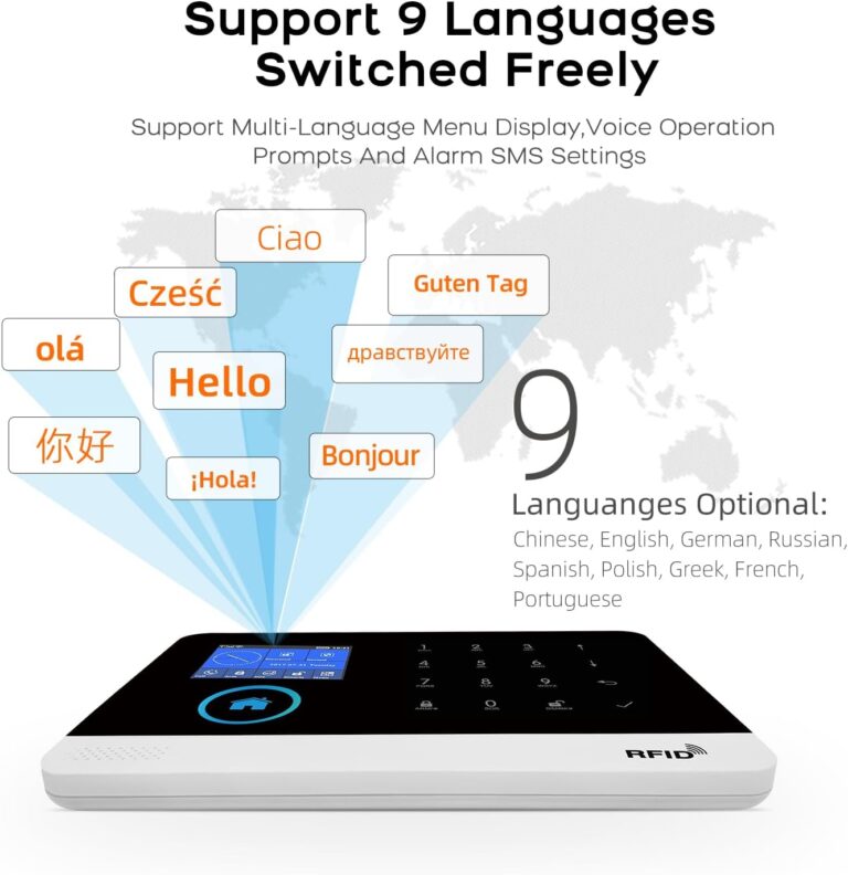 PGST Wireless Home Security System,Smart WiFi Alarm System with Door/Window Sensors,PIR Motion Detector,Work with Alexa/Google Assistant,13 Piece Kits for Home,Villa,Apartment,No Subscription Fee