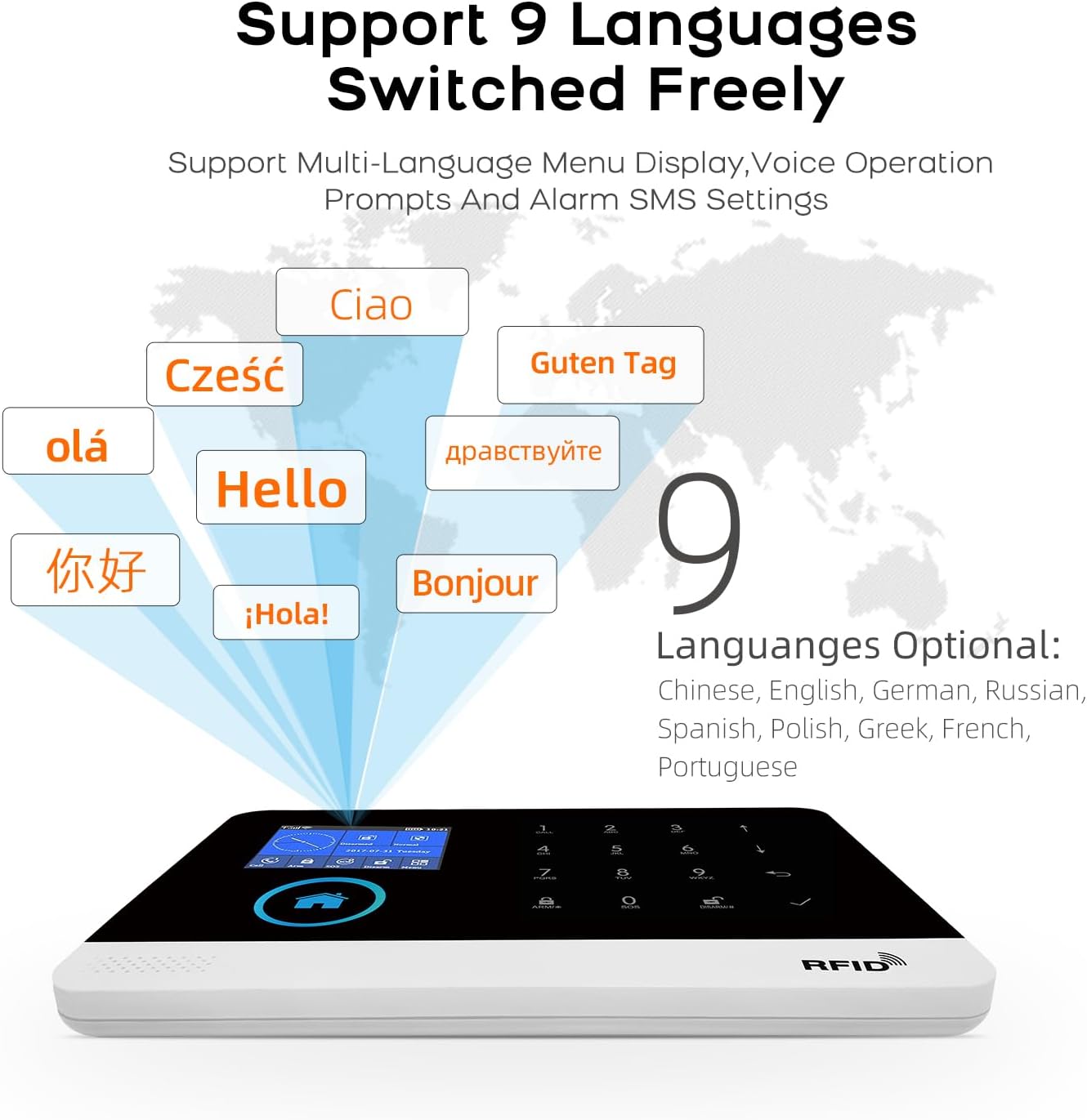 PGST Wireless Home Security System,Smart WiFi Alarm System with Door/Window Sensors,PIR Motion Detector,Work with Alexa/Google Assistant,13 Piece Kits for Home,Villa,Apartment,No Subscription Fee