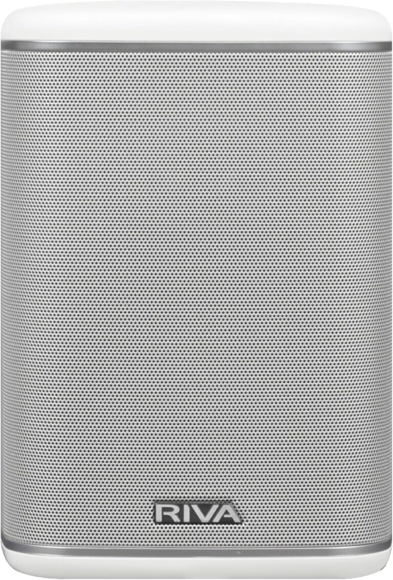RIVA Upgraded Arena Wi-Fi Bluetooth Hi-Fi Speaker, 6 Drivers, 50W, Multiroom Music System, Supports Airplay 2, Chromecast, Spotify, Tidal and More Streaming (White)