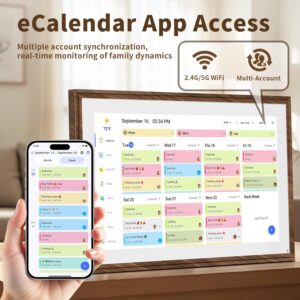 10.1 Inch Digital Calendar Chore Chart with Touchscreen - Full HD Interactive Display, Wall & Desk Mountable Family Planner, to-Do List & Meal Planner, Digital Picture Frame Gifts for Women Mom