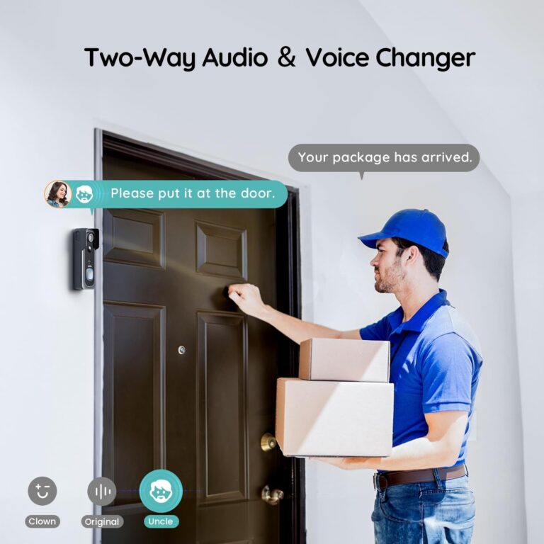 BOIFUN Doorbell Camera Wireless – No Subscription Required, 2K HD, 166° Wide View, 2.4 GHz Wi‑Fi Only, HDR Night Vision, Motion Alerts, Two‑Way Audio & Battery Video Doorbell with Chime
