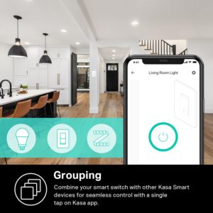 Kasa Smart Light Switch HS200-BL, Single Pole,Neutral Wire Required, 2.4GHz Wi-Fi Light Switch Compatible with Alexa and Google Home, UL Certified, No Hub Required, Black
