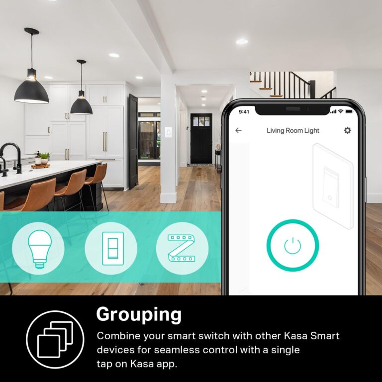 Kasa Smart Light Switch HS200-BL, Single Pole,Neutral Wire Required, 2.4GHz Wi-Fi Light Switch Compatible with Alexa and Google Home, UL Certified, No Hub Required, Black