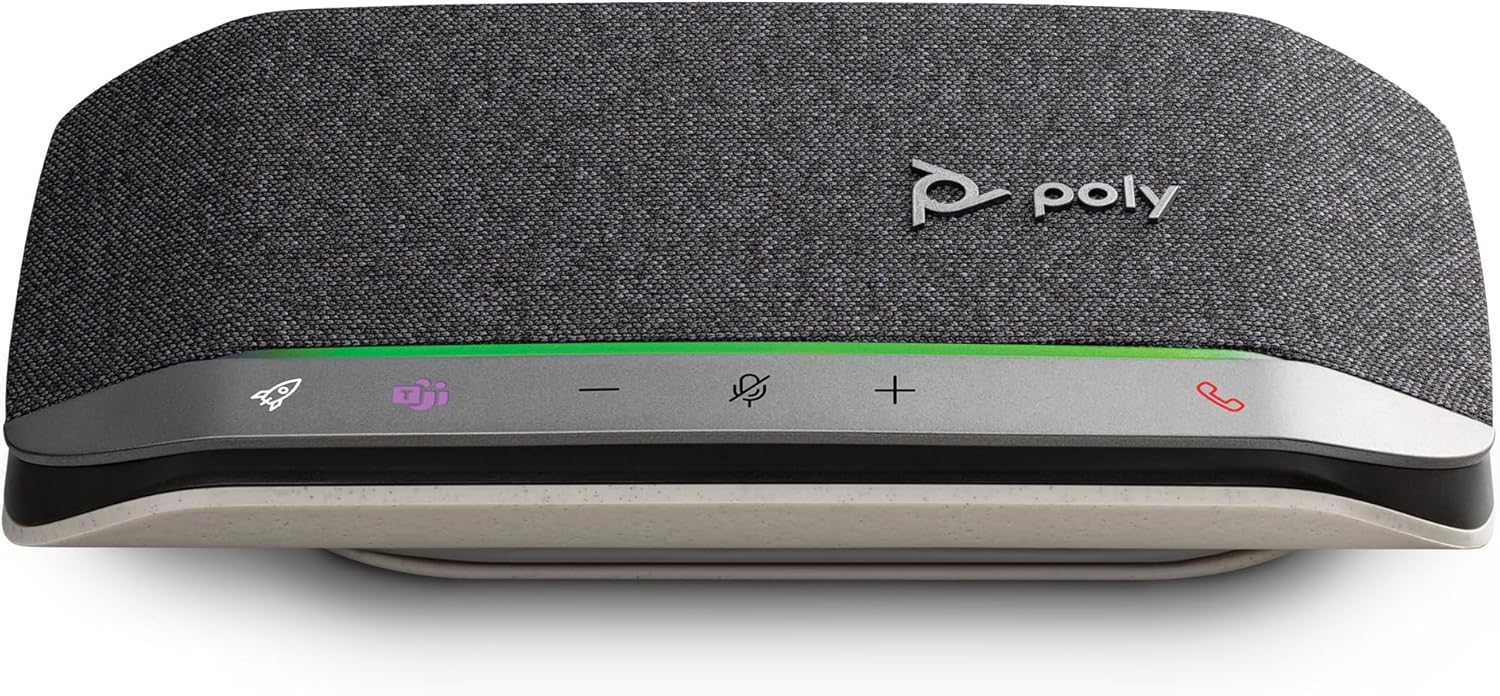 Poly Sync 20 USB-C Personal Portable Smart Speakerphone (Plantronics) – Noise/Echo Reduction -Works w/Teams, Zoom, PC, Mac, Mobile – Amazon Exclusive