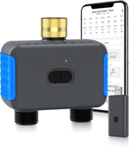 Smartale WiFi Sprinkler Timer, Smart Bluetooth Hose Timer, Programmable Automatic Irrigation System with Remote APP, Compatible with Alexa Google, Watering for Outdoor Garden Yard Lawn, 1 Outlet