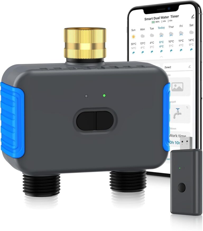 Smartale WiFi Sprinkler Timer, Smart Bluetooth Hose Timer, Programmable Automatic Irrigation System with Remote APP, Compatible with Alexa Google, Watering for Outdoor Garden Yard Lawn, 1 Outlet