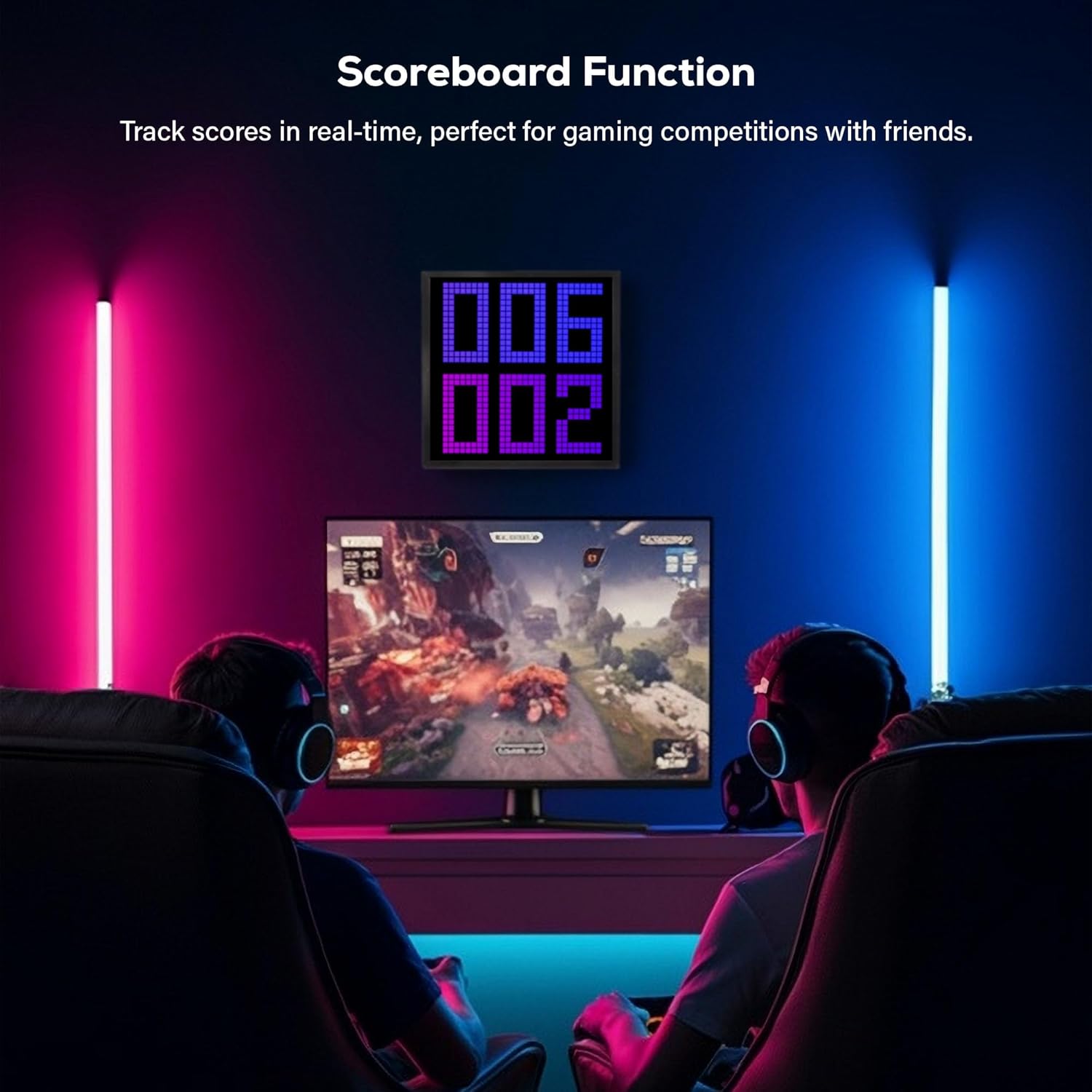 Tech Solutions Smart Bluetooth Pixel Frame – 32×32 Programmable RGB LED Display for Art, Animations, Digital Clock, DIY Decor, and Gaming Accessories