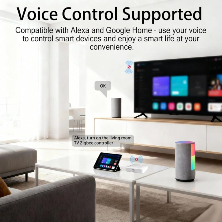 AiSeek Tuya ZigBee 3.0 Hub/Wired Gateway, WiFi Smart Home Bridge Remote Controller,Work with Tuya ZigBee Smart Device, White