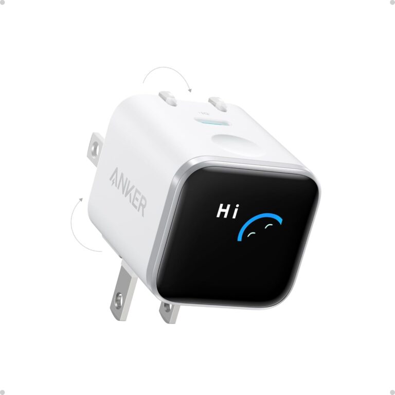 Anker Smart Display Charger,Anker Nano 45W Fast Charging USB C Charger with Smart Recognition,Built-in Care Mode,Compact with 180° Foldable Plug,for iPhone 17/16,Apple Watch(Black,No Cable Included)
