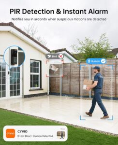 CYVIO Doorbell Camera Wireless, 5MP Video Doorbell with Base Station, Head to Toe Wide Video View, Battery/Wired Option, Package Monitor, 2-Way Talk, Human Detection, 2.4/5 GHz WiFi, No Subscription