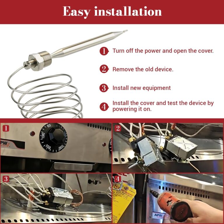 D1/D18 Thermostat for Steam Table, Buffet Table Temperature Control, 30A RES 125-277VAC, 3/8″ X 4-1/2″Bulb, 60°~250°F