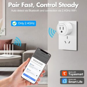DeeprClean Mini Smart Plugs That Work with Alexa, Wifi Socket Compatible with Google Assistant, App Controlled Outlet with Timer & Schedule, 2.4GHz Wi-Fi Only Wireless Plugs Outlet for Smart Home Life