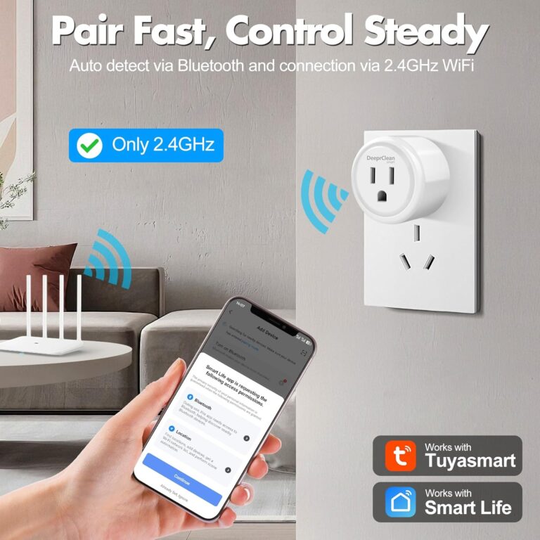 DeeprClean Mini Smart Plugs That Work with Alexa, Wifi Socket Compatible with Google Assistant, App Controlled Outlet with Timer & Schedule, 2.4GHz Wi-Fi Only Wireless Plugs Outlet for Smart Home Life