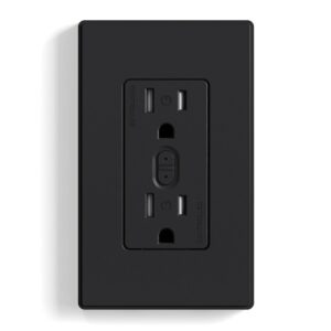 ELEGRP Smart in-Wall Outlet, 2.4GHz Wi-Fi Smart Receptacle Compatible with Alexa and Google Assistant, Tamper Resistant, 2 Individually Controlled Outlets, No Hub Required, UL Listed, White, 6 Pack