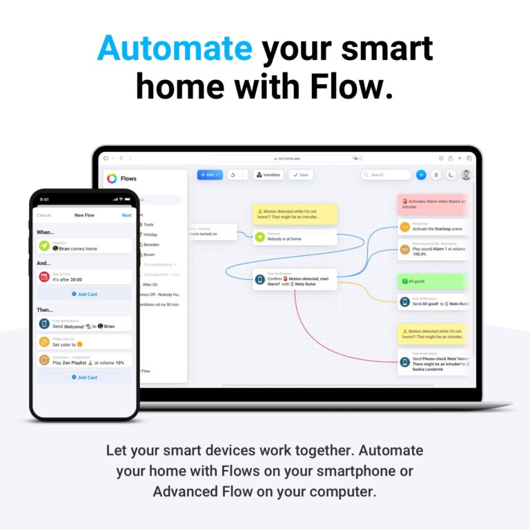 Homey Pro (2026) | Smart Hub for Home Automation – Features Z-Wave Plus, Zigbee, Wi-Fi, BLE, Infrared, Matter & Thread. Compatible with Siri, Alexa & Google Home.