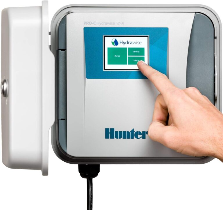 Hunter Hydrawise HPC400 Smart WiFi Irrigation Controller for Lawns and Gardens, 4 Zone, Expandable to 16 Zones, Weather Based, App Controlled Sprinkler System