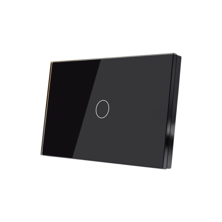 LOUYSGEN WiFi Light Switch, Single-Gang 1-Button, Neutral Wire Optional, Glass Panel, 2.4GHz Tuya/Smart Life App, Works with Alexa, 110–220V Single-Pole, Non-Dimmable, White