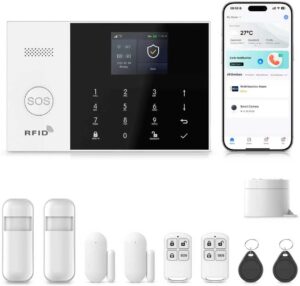 Security Systems for House,Wireless Alarm System with WiFi+GSM/4G,App Alerts & Auto Alarm Dial,Door/Window Alarms Motion Sensors Remote Control,Smart Life Tuya APP,NO Monthly Fees