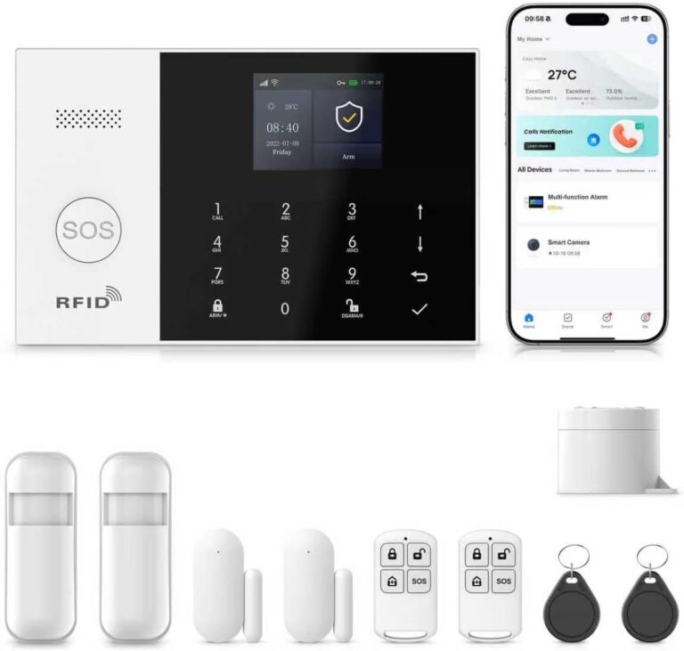 Security Systems for House,Wireless Alarm System with WiFi+GSM/4G,App Alerts & Auto Alarm Dial,Door/Window Alarms Motion Sensors Remote Control,Smart Life Tuya APP,NO Monthly Fees