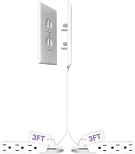 Smart Sleek Socket: Universal Outlet Concealer with Wi-Fi Smart Power Strip