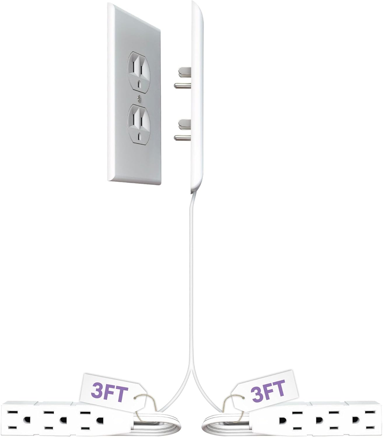 Smart Sleek Socket: Universal Outlet Concealer with Wi-Fi Smart Power Strip