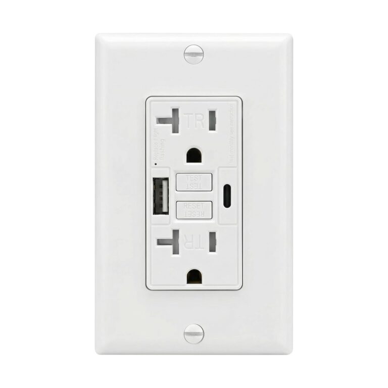 Yusophis 20Amp GFCI Outlet with USB-A & USB-C Ports, Tamper-Resistant Receptacle, Automatic Self-Test & LED Indicator, in-Wall Installation, White with Matching Wall Plate, ETL Listed, 10 Pack