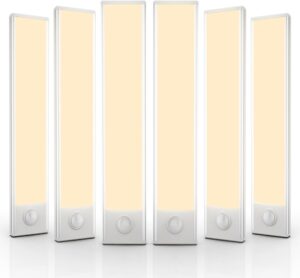 6 Pack Under Cabinet Lights Wireless, 32 LED Motion Sensor Light Indoor Rechargeable Magnetic Closet Lights Battery Operated, Under Counter Lights for Kitchen, Wardrobe, Hallway, Stairs