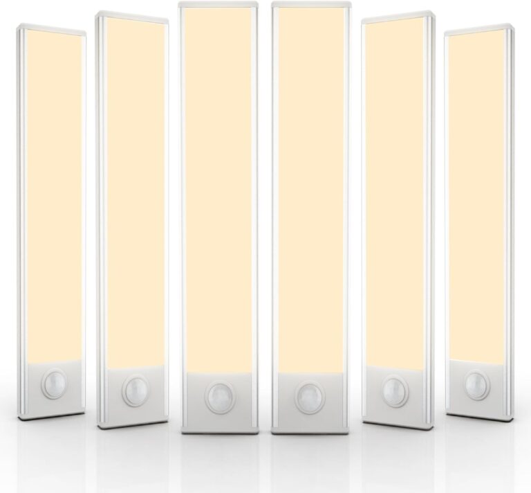 6 Pack Under Cabinet Lights Wireless, 32 LED Motion Sensor Light Indoor Rechargeable Magnetic Closet Lights Battery Operated, Under Counter Lights for Kitchen, Wardrobe, Hallway, Stairs