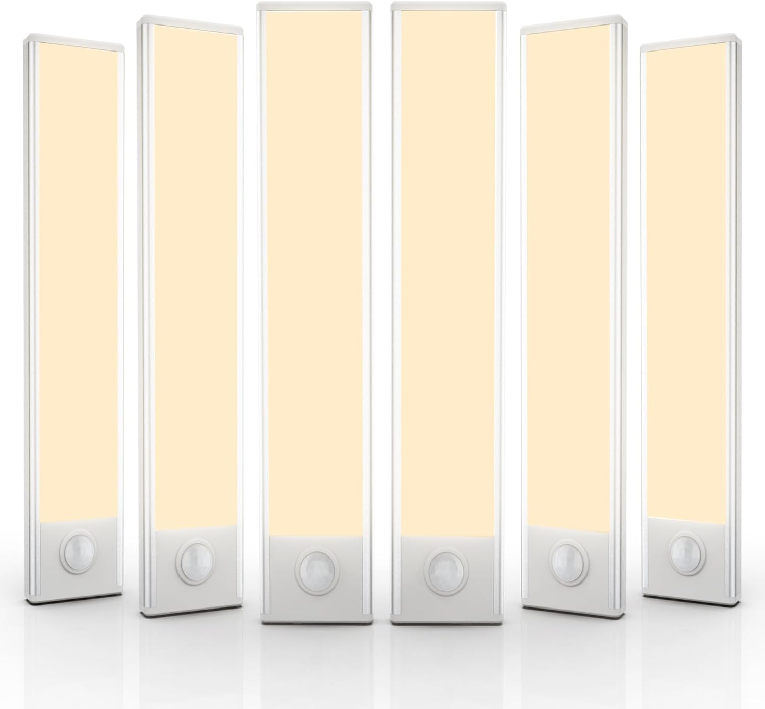 6 Pack Under Cabinet Lights Wireless, 32 LED Motion Sensor Light Indoor Rechargeable Magnetic Closet Lights Battery Operated, Under Counter Lights for Kitchen, Wardrobe, Hallway, Stairs
