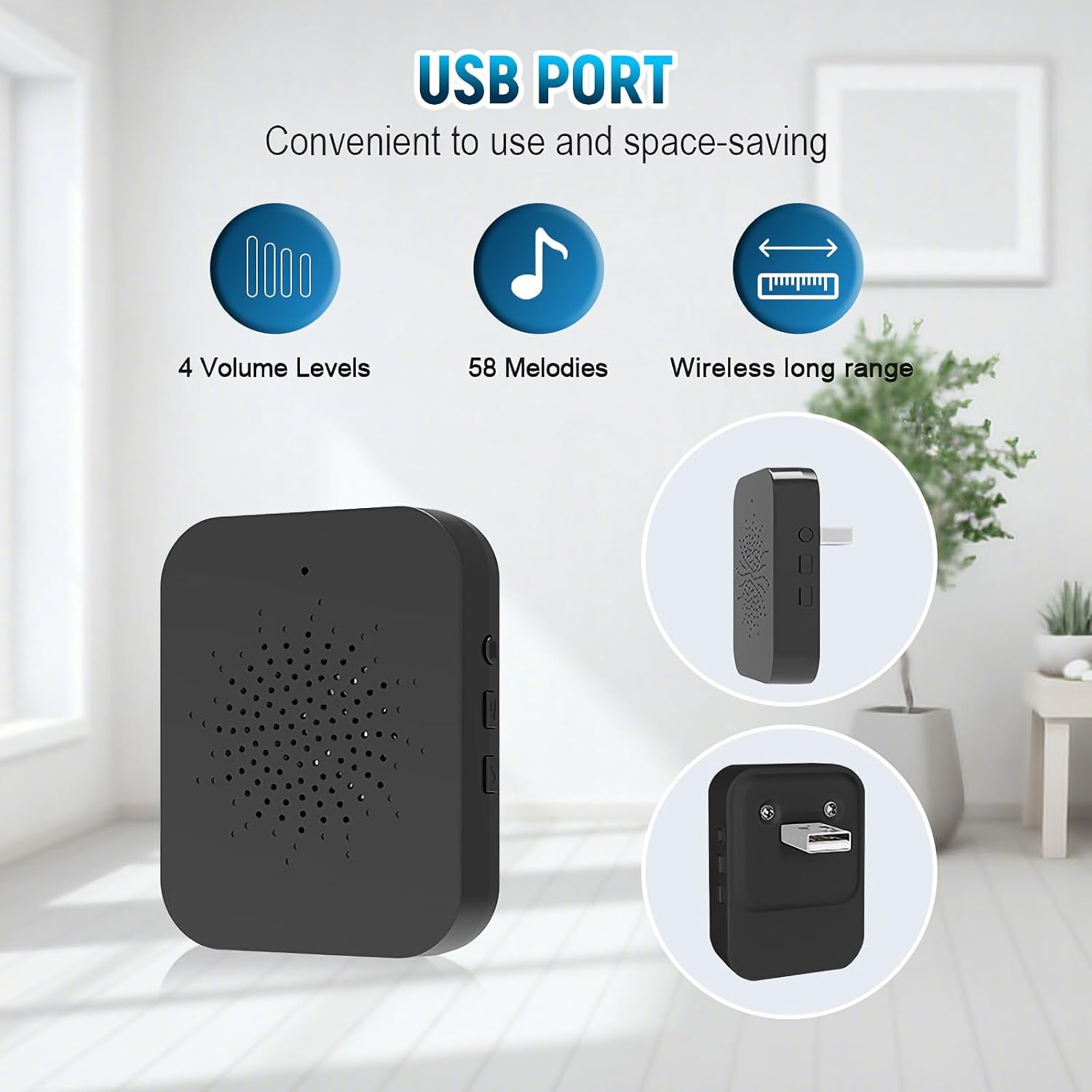 CIC SHOW Doorbell Camera Wireless No Subscription Free Cloud Storage No Month Fee, 720P Proactive Alerts 32GB SD Card Tuya APP Based (Black)