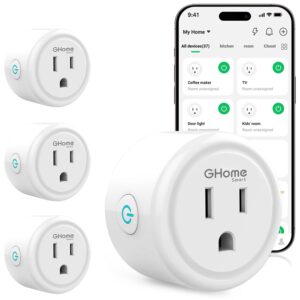 GHome Smart Plug, WiFi Smart Plugs Work with Alexa and Google Home, Smart Outlet Timer with APP Remote Control, 2.4GHz Wi-Fi Only, No Hub Required, ETL FCC Listed, White