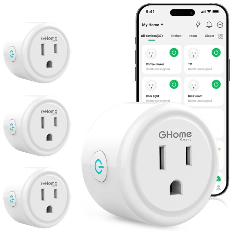 GHome Smart Plug, WiFi Smart Plugs Work with Alexa and Google Home, Smart Outlet Timer with APP Remote Control, 2.4GHz Wi-Fi Only, No Hub Required, ETL FCC Listed, White