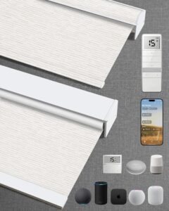 Kincmo Motorized Blinds with Remote,100% Blackout Motorized Roller Shades Work with Apple Homekit,Alexa,Google, Custom Electric Blinds with App,Voice Control (A Set Blackout Multicolor Fabric Samples)