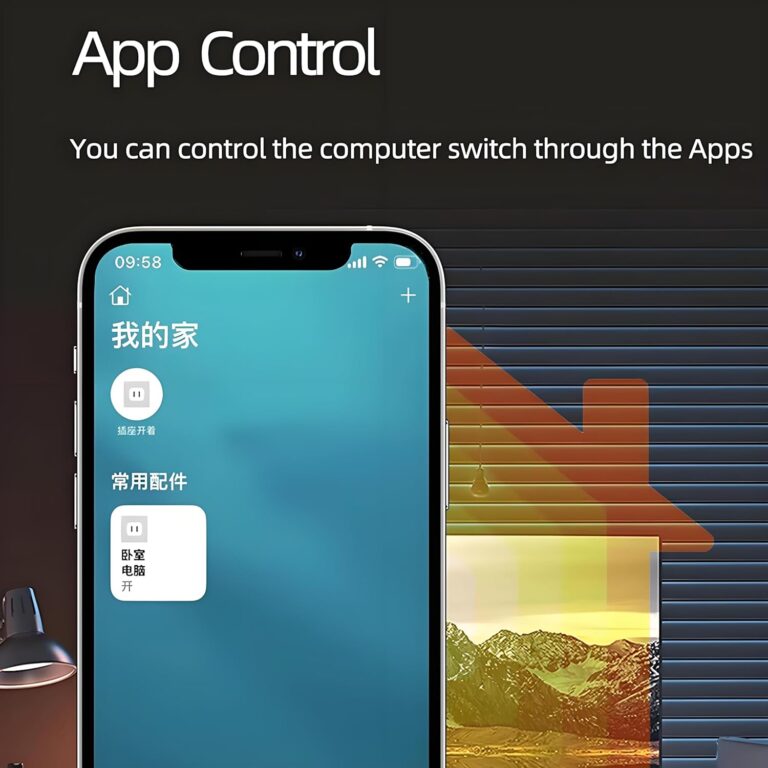Matter Over WiFi Wireless PC Remote Power Switch, Desktop PC Power Button Switch ON/Off Control for Computer Motherboard Work with HomeKit, Apple Home, Siri, Alexa, Google, SmartThings