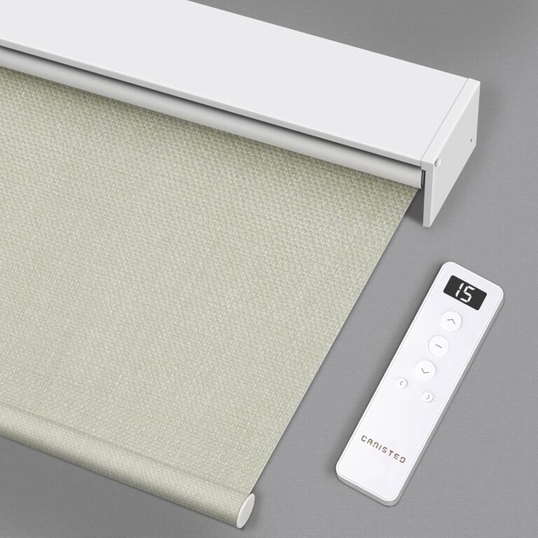 Motorized Blinds Roller Shade with Remote: Canisteo Automatic Smart Blind 100% Blackout, Electric Blinds Compatible with Alexa/Google Home/Apple Homekit, Customized Size,Fabric Sample,Multi-Color