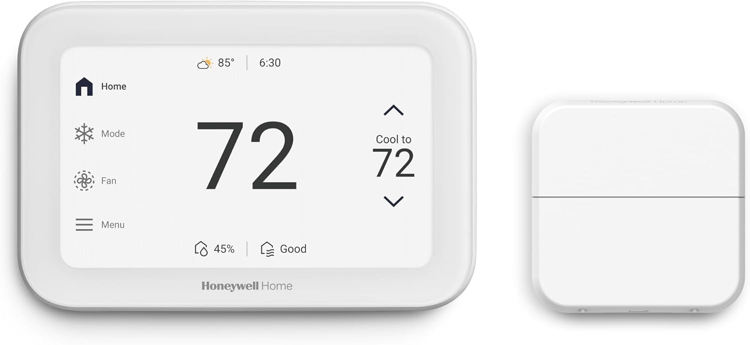 New Honeywell Home X8S WiFi Smart Thermostat with Video Doorbell Compatibility, IAQ Control, and Customizable Touchscreen Display, Black