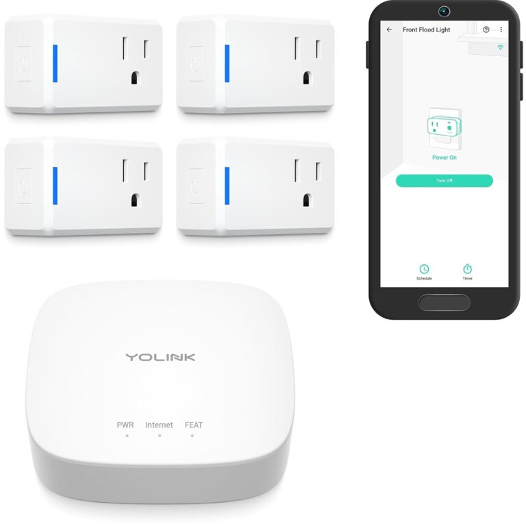 YoLink Mini Plug, 1/4 Mile World’s Longest Range Smart Home Plug Mini Outlet Compatible with Alexa Google Assistant IFTTT App Remote Control Home Appliances from Anywhere- YoLink Hub Required