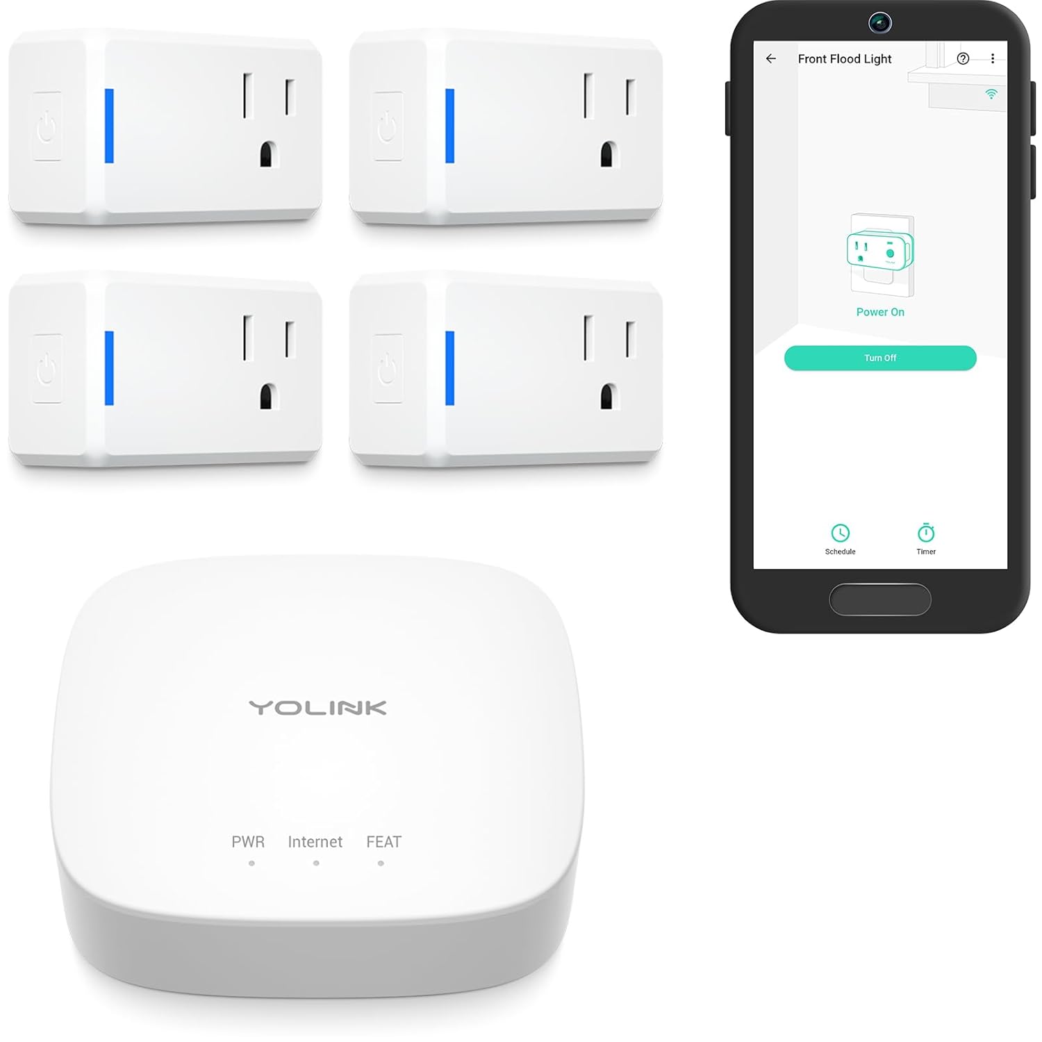 YoLink Mini Plug, 1/4 Mile World’s Longest Range Smart Home Plug Mini Outlet Compatible with Alexa Google Assistant IFTTT App Remote Control Home Appliances from Anywhere- YoLink Hub Required